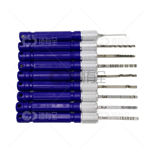 HUK胡氏蓝色波浪钩套装工具 保险柜、平板打坑锁波浪刷钩（波浪刷勾）