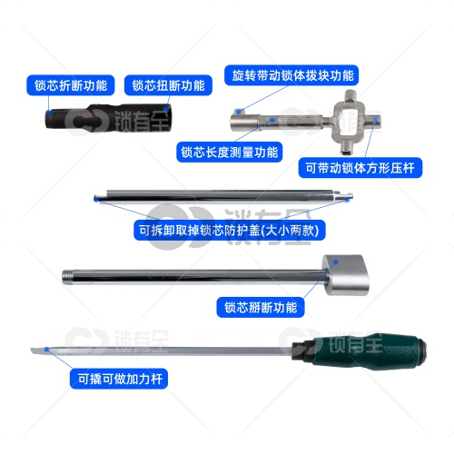 HUK-八合一扭锁器套装 万用破锁器 扭锁器 拔锁器