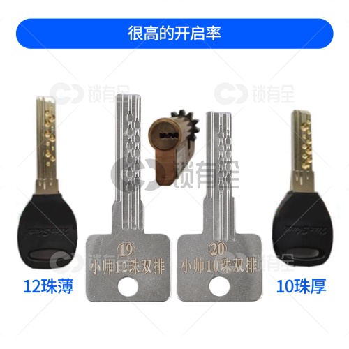 【19】免导针一体-小帅平口双排12珠-锡纸晃匙工具