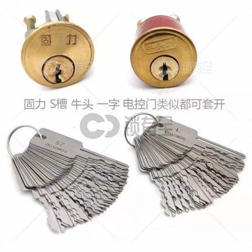 牛头固力S槽、一字锁电控门48件试开工具