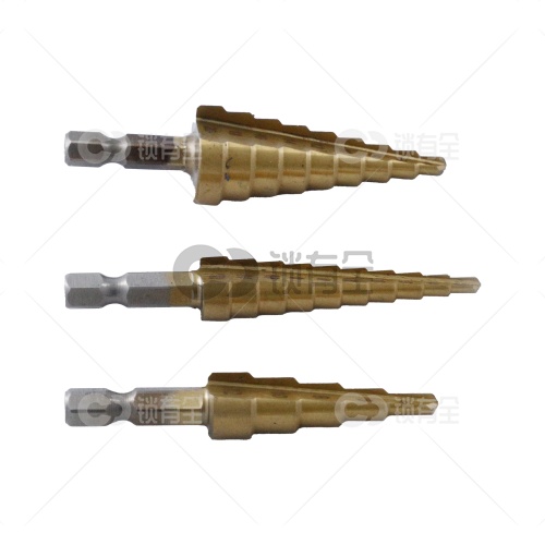 宝塔台阶钻头直槽三件套-小号套装 宝塔形开孔钻头 台阶钻 4-12,3-12,4-20mm