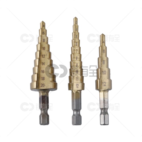 宝塔台阶钻头直槽三件套-小号套装 宝塔形开孔钻头 台阶钻 4-12,3-12,4-20mm