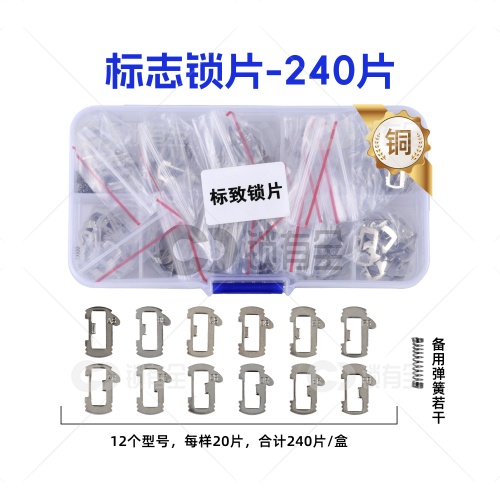 VA2T-标致雪铁龙锁片-240片/盒-铜 修锁弹簧片 锁簧 307 世嘉 凯旋