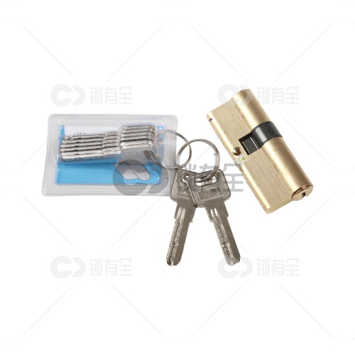 万佳AB全铜锁芯-铁钥匙 足长 防盗门黄铜锁芯百利锁芯万嘉大门全铜