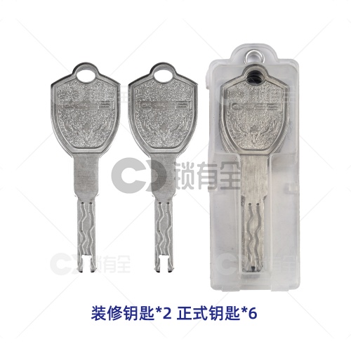 艾栖科隆超C级锁芯 多轨道防盗门锁芯 全铜锁芯+防暴力钢梁 配8把钥匙