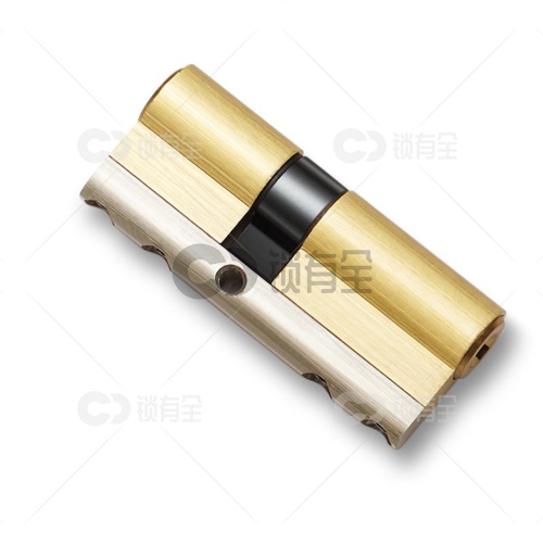 艾栖超C级 汉堡系列 双面24叶片内外铣八轨道防盗锁芯-黄铜防暴力防技 术开-配8把钥匙