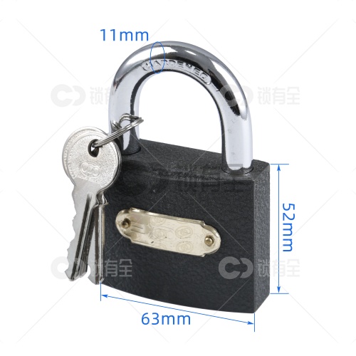 正品三环铁制铜胆单开挂锁-多规格可选