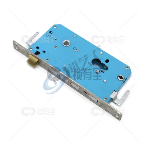 一档 钢面铜舌-扁柱指纹锁体240*24 防盗门智能锁锁体