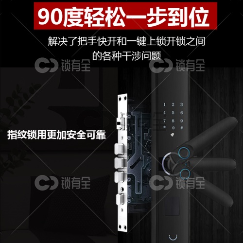 新款齿轮锁体 全不锈钢-扁柱指纹锁体240*24