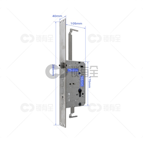 艾维特锁体大-40*388 专用指纹锁密码锁电子锁 7568锁体   全304不锈钢 双快双活 防插静音 镜面精钢系列