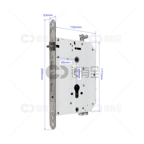 保德安九型-23*250 专用指纹锁密码锁电子锁 锁体   全304不锈钢 双快双活 防插静音 镜面精钢系列