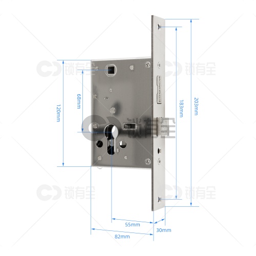 美标锁体 -30*203 专用指纹锁密码锁电子锁 锁体 指纹锁替换专用双活双快全钢5568锁体