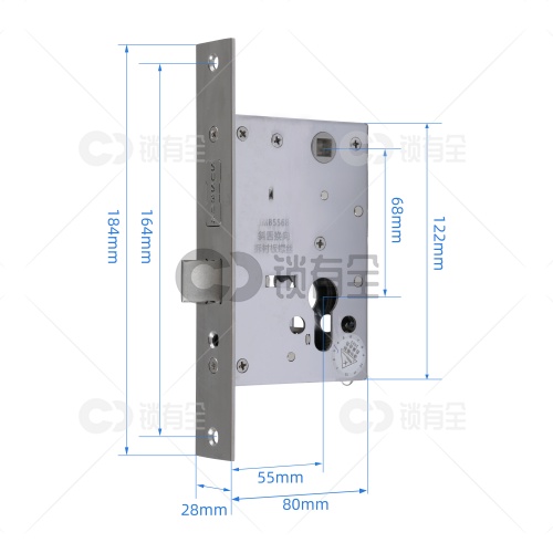 碧桂园专用防盗门指纹锁体28*184mm全自动电子智能锁两档双活双快