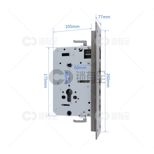 春天锁体齿轮左开-77*260 专用指纹锁密码锁电子锁 异形老式甲级双层门防盗锁锁体 全304不锈钢 镜面精钢系列