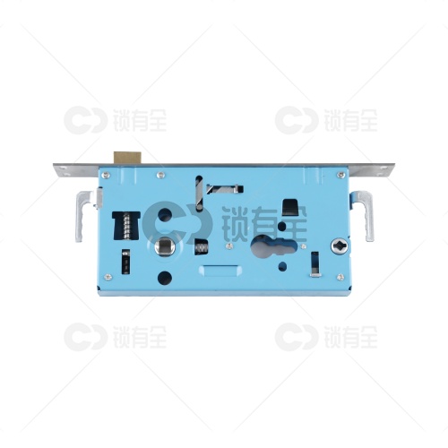 扁柱锁体-240*24钢面-一档有钩（不带反提） 方双 指纹锁密码锁电子锁防盗门扁柱机械锁体 工字铜舌天蓝色   双活 