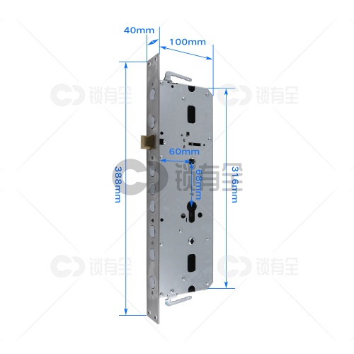 霸王锁体40*388半钢防卡-可拆钩 指纹锁体