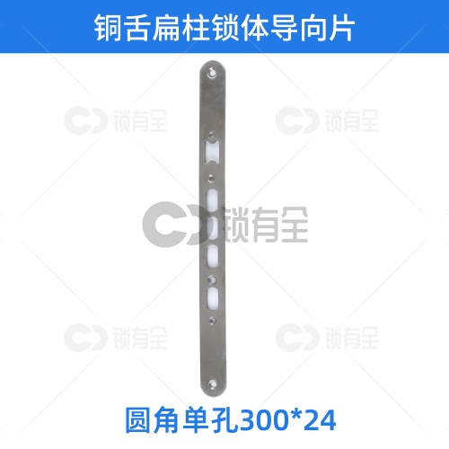 铜舌扁柱锁体导向片-圆角单孔300*24
