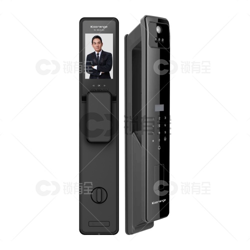 科桔-M5 PRO全自动人脸识别可视猫眼智能锁-黑色 刷卡防盗家用电子门锁智能锁