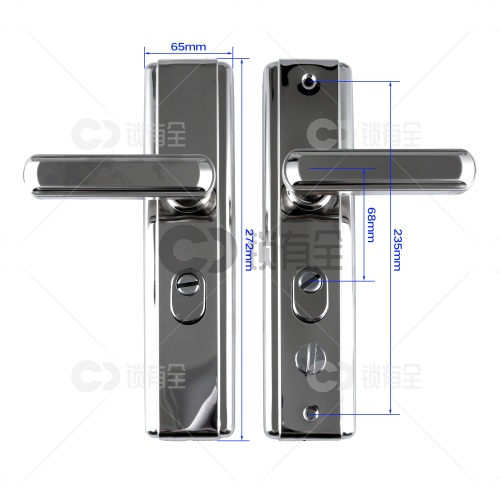 不锈钢面板-007双拉簧多功能拉手面板-彩盒 防盗门把手拉手执手 防盗门锁拉手 手柄