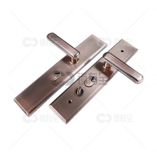 铁质面板-016双拉簧多功能拉手面板-红古铜 防盗门把手拉手执手 防盗门锁拉手 手柄