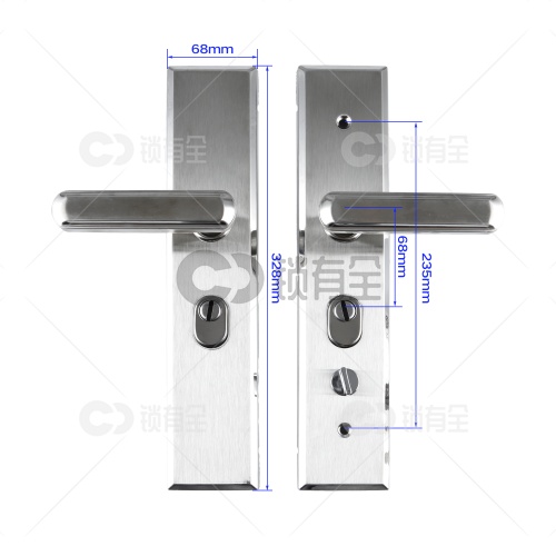 铁质面板-016双拉簧多功能拉手面板-银色 防盗门把手拉手执手 防盗门锁拉手 手柄