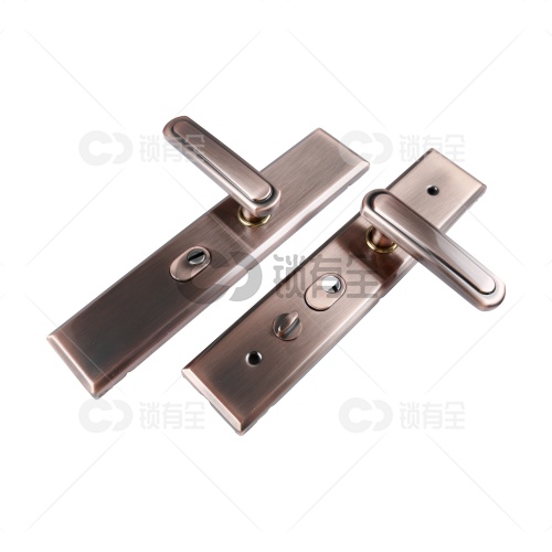 铁质面板-015双拉簧多功能拉手面板-红古铜 防盗门把手拉手执手 防盗门锁拉手 手柄