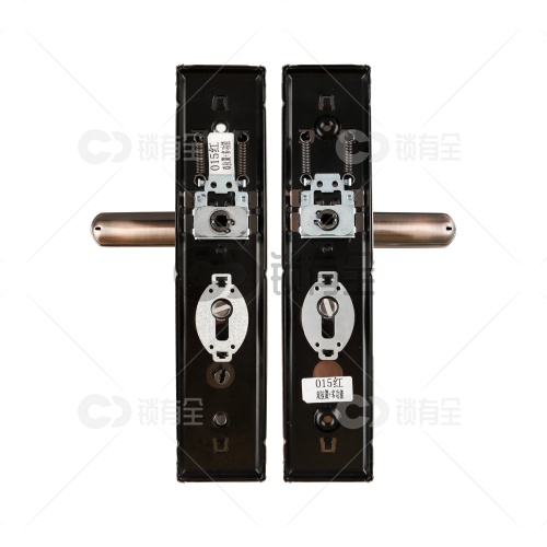 铁质面板-015双拉簧多功能拉手面板-红古铜 防盗门把手拉手执手 防盗门锁拉手 手柄