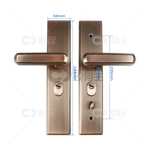 不锈钢面板-012双拉簧多功能拉手-红古铜 防盗门把手拉手执手 防盗门锁拉手 手柄