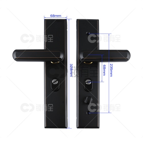 不锈钢面板-012双拉簧多功能拉手-黑色 防盗门把手拉手执手 防盗门锁拉手 手柄