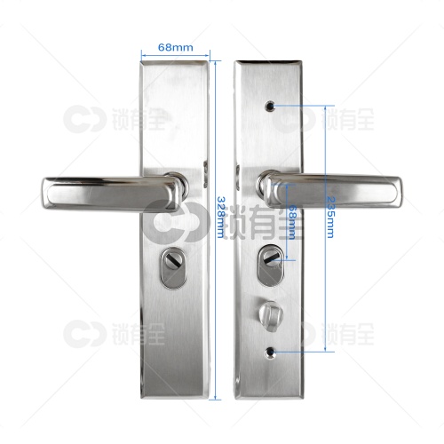 不锈钢面板-009双拉簧多功能拉手-银色 防盗门把手拉手执手 防盗门锁拉手 手柄