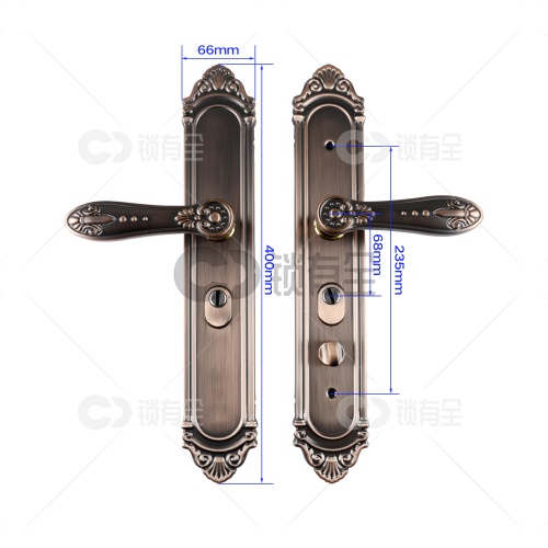 铁质面板-017双拉簧多功能拉手-红古铜 防盗门把手拉手执手 防盗门锁拉手 手柄