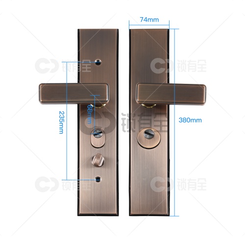 不锈钢面板-019双拉簧多功能拉手-红古铜色 防盗门把手拉手执手 防盗门锁拉手 手柄