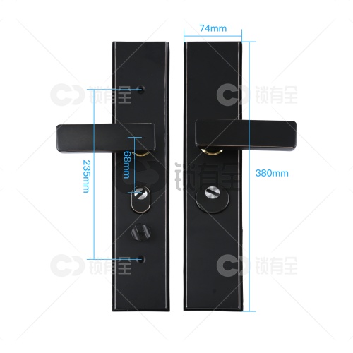 不锈钢面板-019双拉簧多功能拉手-黑色 防盗门把手拉手执手 防盗门锁拉手 手柄