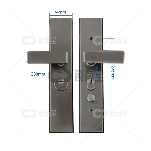 不锈钢面板-019双拉簧多功能拉手-灰色 防盗门把手拉手执手 防盗门锁拉手 手柄