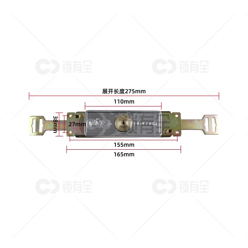 梅花十字中开卷闸门一体锁 180度开启角度(绿盒子包装)